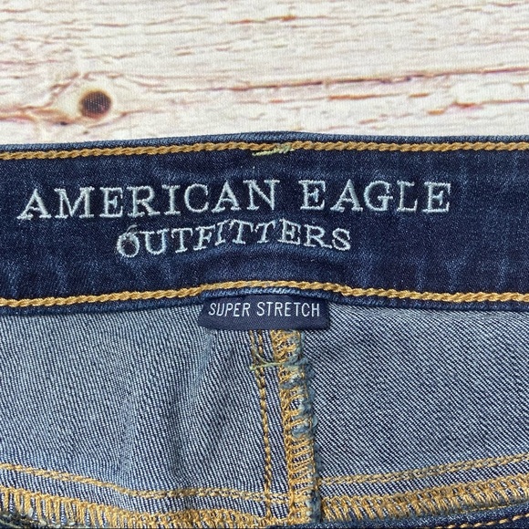 AEO American Eagle Outfitters Shortie Dark Denim Jean Shorts Sz 8 - Picture 5 of 13